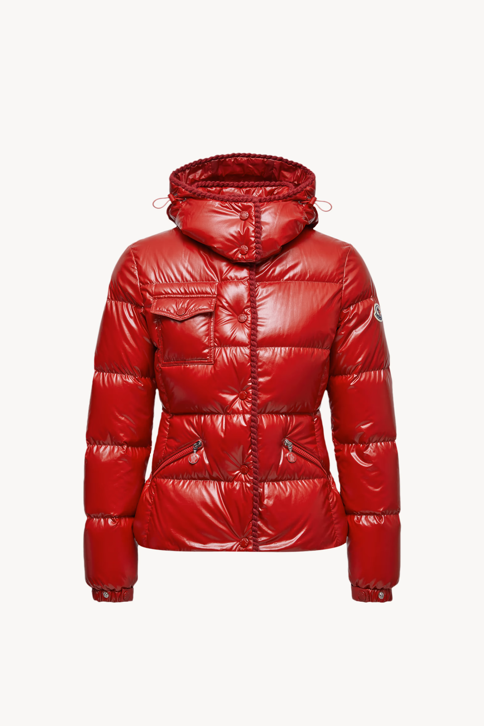 Doudoune courte à capuche et bordure tressée Glareins Femmes Rouge Moncler 2